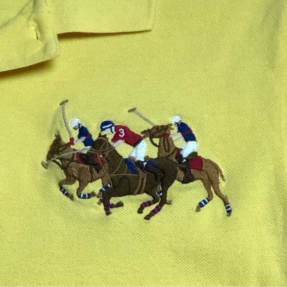 Polo Ralph Lauren Classic Yellow Polo Triple Pony Youth Sz 16/18 - Picture 2 of 5